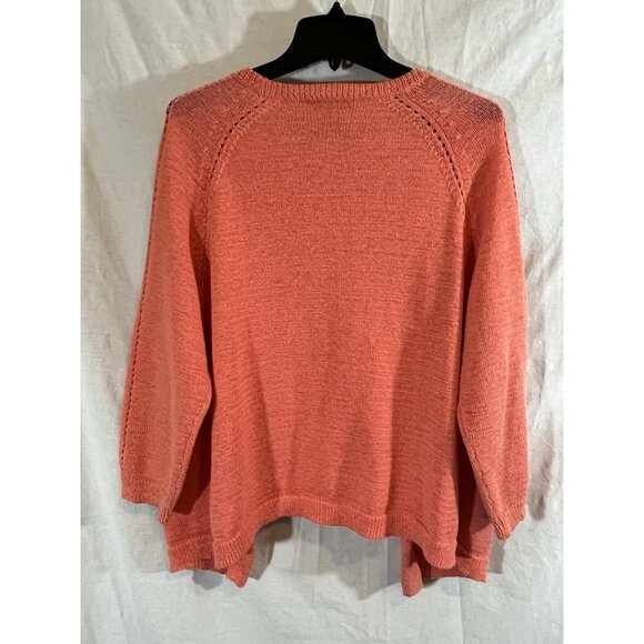 Coldwater Creek Women's XL (16) Coral Pink Knit Cartigan - Picture 6 of 9